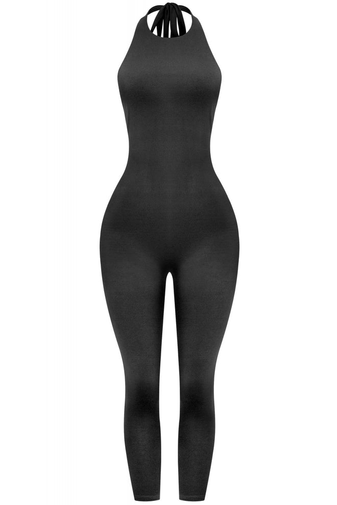 Finesse Halter Jumpsuit Black - Style Delivers