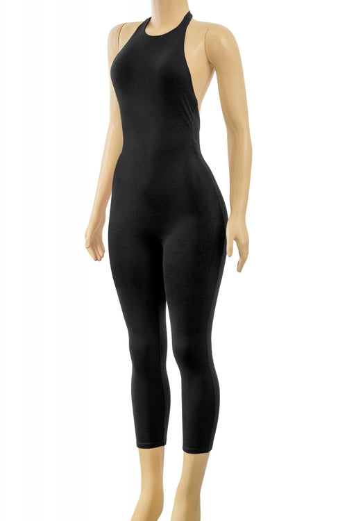 Finesse Halter Jumpsuit Black - Style Delivers