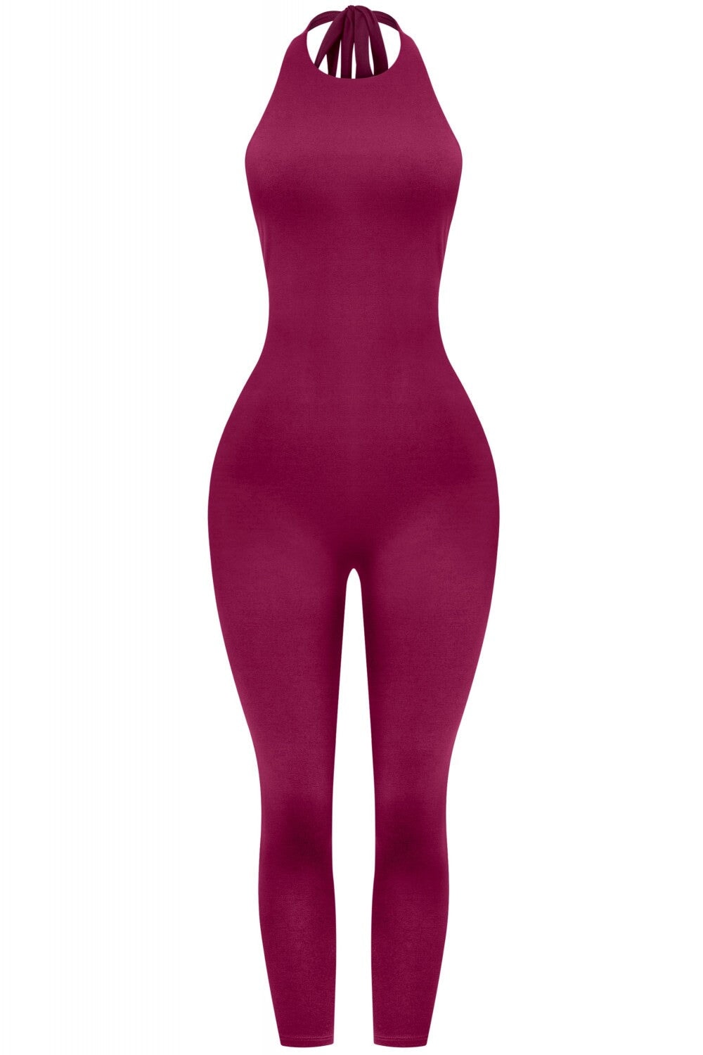 Finesse Halter Jumpsuit Burgundy Style Delivers