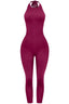 Finesse Halter Jumpsuit Burgundy - Style Delivers