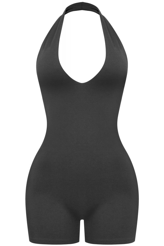 Renee Halter Neck Romper Black - Style Delivers