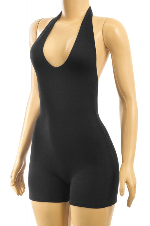 Renee Halter Neck Romper Black - Style Delivers