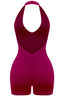 Renee Halter Neck Romper Burgundy - Style Delivers