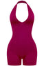 Renee Halter Neck Romper Burgundy - Style Delivers