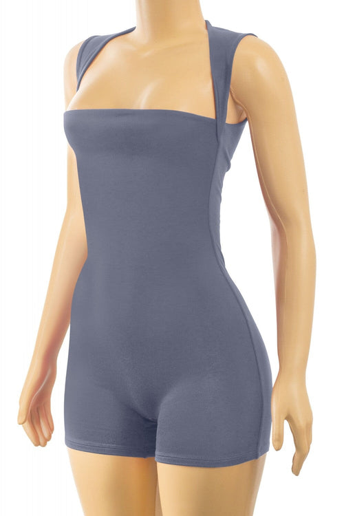 Squared Away Romper Charcoal - Style Delivers