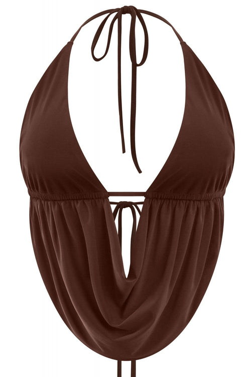 Sexy Af Halter Top Brown - Style Delivers