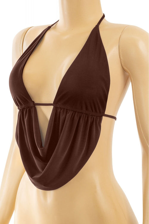 Sexy Af Halter Top Brown - Style Delivers