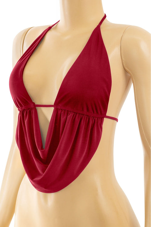 Sexy Af Halter Top Burgundy