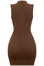 High Key Mock Neck Mini Dress Brown - Style Delivers