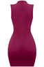 High Key Mock Neck Mini Dress Burgundy - Style Delivers