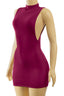 High Key Mock Neck Mini Dress Burgundy - Style Delivers