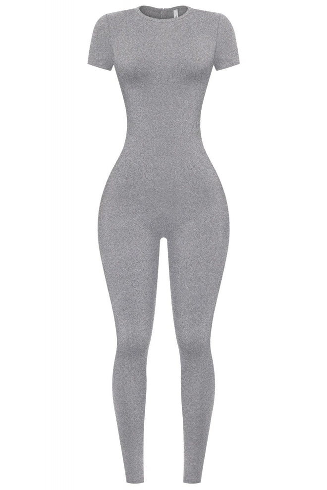 Cap It Short Sleeve Jumpsuit Heather Grey - Style Delivers