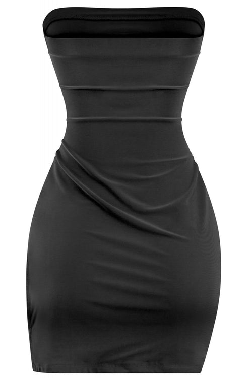 Hot to Go Strapless Side Cut Out Dress Black - Style Delivers