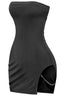 Hot to Go Strapless Side Cut Out Dress Black - Style Delivers