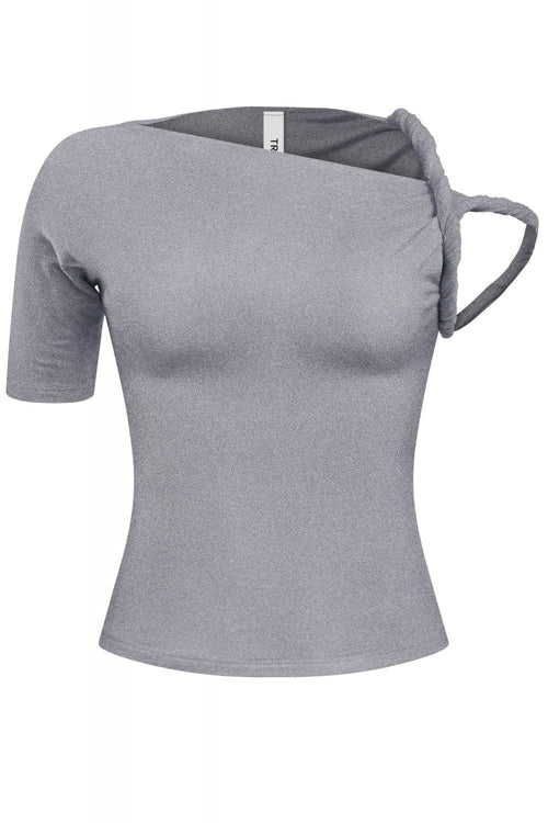 Knotty Girl Top Heather Grey - Style Delivers