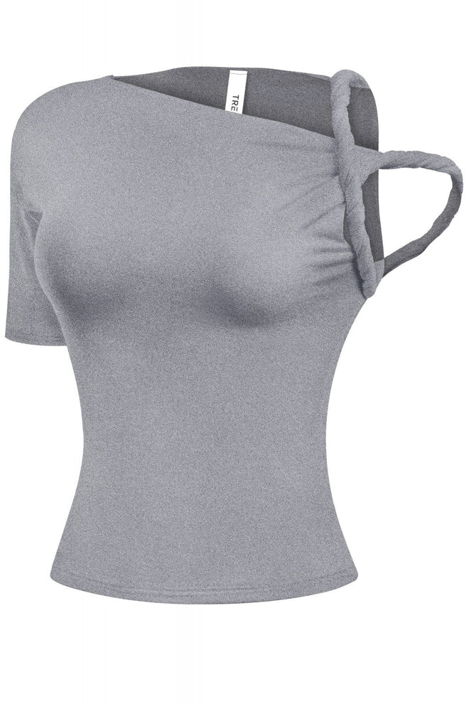 Knotty Girl Top Heather Grey - Style Delivers