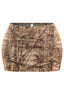 Low Waisted Foilage Print Mini Skort Bottoms Tresser 