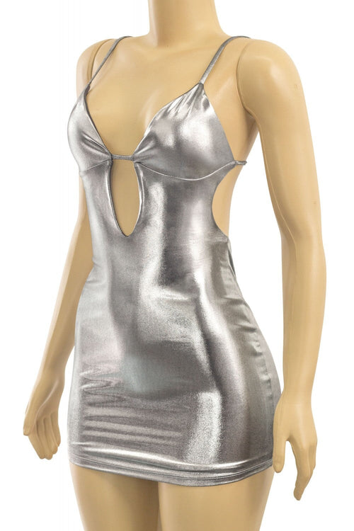 Tinsel Town Metallic Mini Dress Silver - Style Delivers