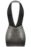 Haleigh Halter Metallic Mini Dress Silver - Style Delivers