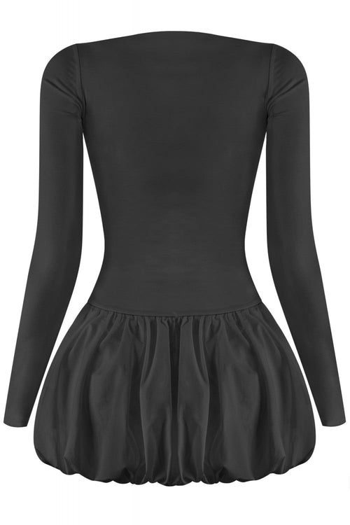 Noel Bubble Mini Dress Black - Style Delivers