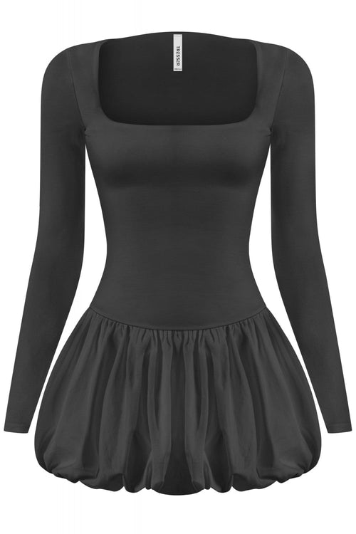 Noel Bubble Mini Dress Black - Style Delivers