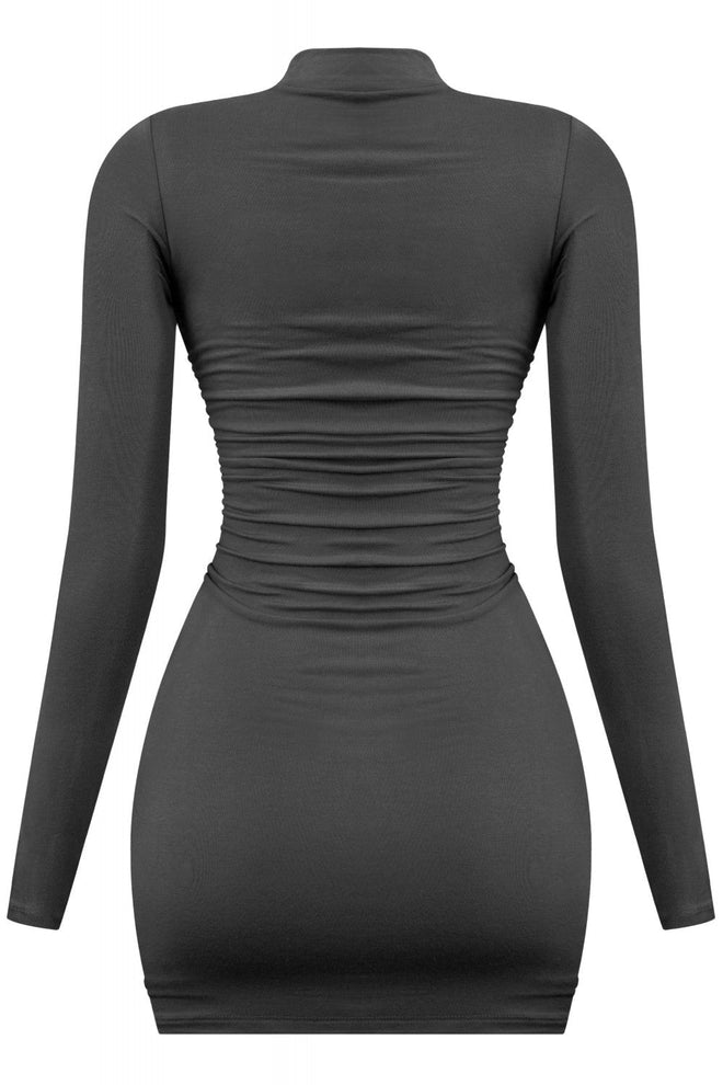 Taste Mock Neck Mini Dress Black - Style Delivers