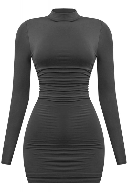 Temptation Mock Neck Mini Dress Black - Style Delivers