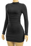 Temptation Mock Neck Mini Dress Black - Style Delivers