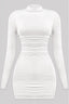 Temptation Neck Mini Dress Off White - Style Delivers