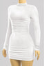 Temptation Neck Mini Dress Off White - Style Delivers