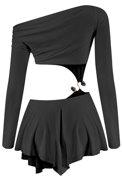 Tropix Vacay Cut Out Mini Dress Black - Style Delivers