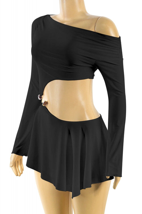 Tropix Vacay Cut Out Mini Dress Black - Style Delivers