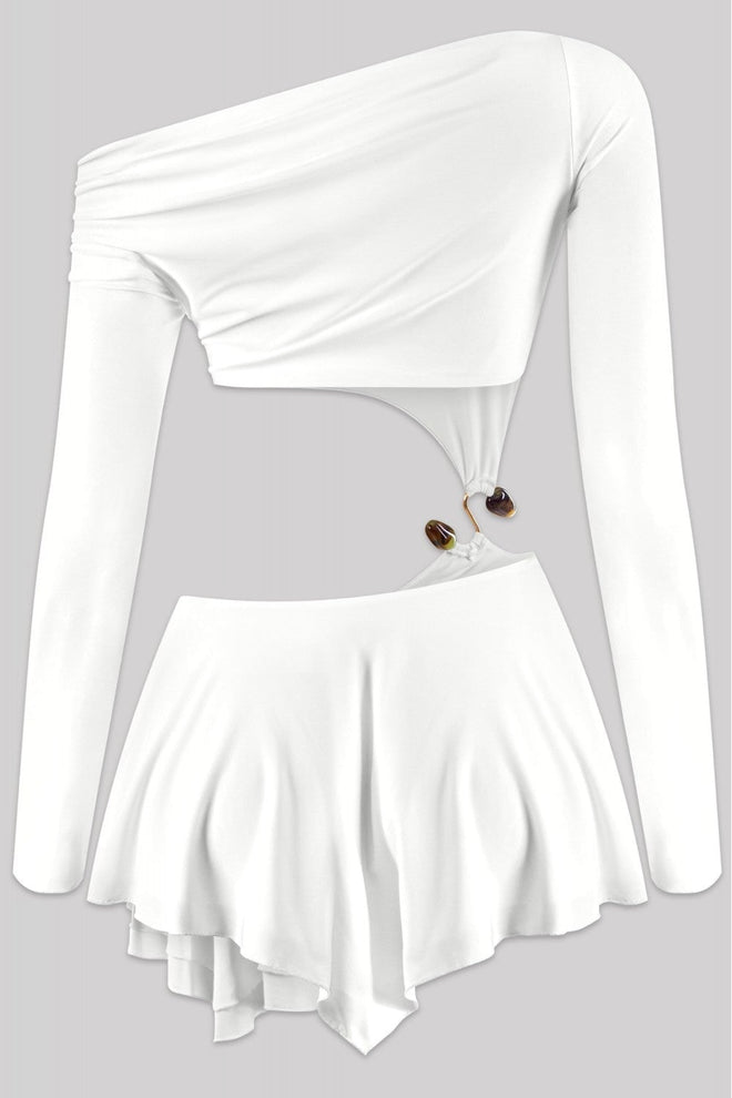 Tropix Vacay Cut Out Mini Dress White - Style Delivers