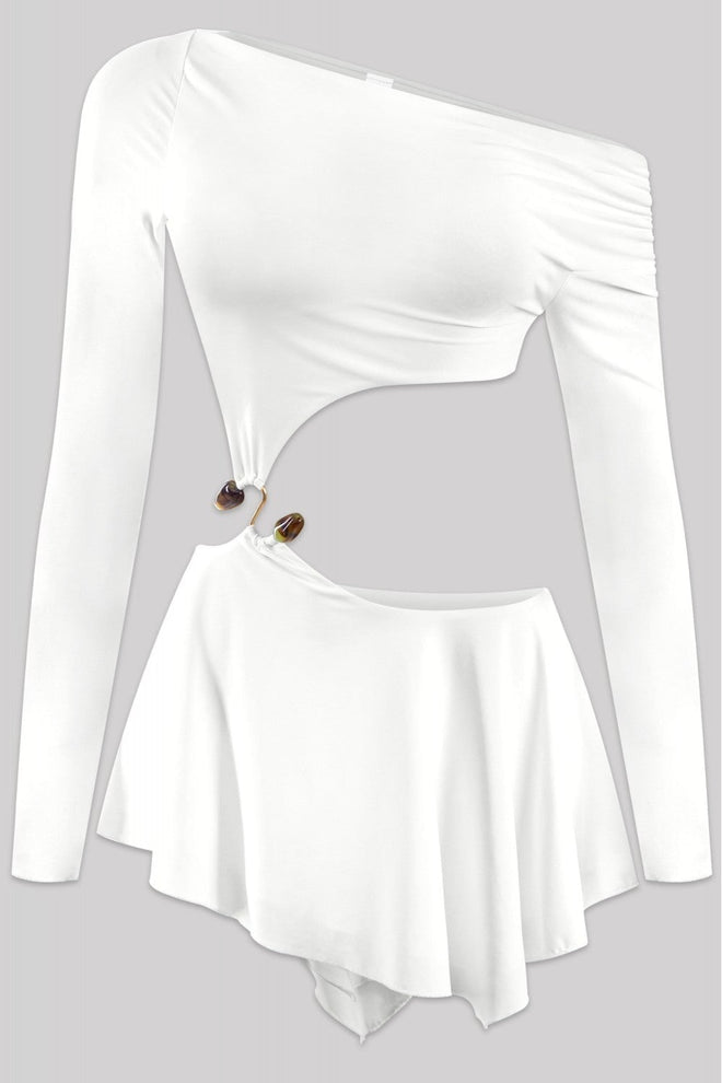 Tropix Vacay Cut Out Mini Dress White - Style Delivers