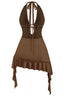 Deandra Halter Dress Brown - Style Delivers