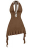 Deandra Halter Dress Brown - Style Delivers