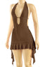Deandra Halter Dress Brown - Style Delivers