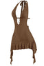 Deandra Halter Dress Brown - Style Delivers