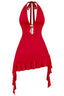 Deandra Halter Dress Red - Style Delivers