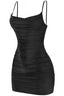 Cami Open Back Ruched Mini Dress Black - Style Delivers