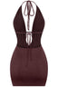 100 Shots Textured Mini Dress Brown - Style Delivers