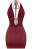 100 Shots Textured Mini Dress Burgundy - Style Delivers