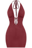 100 Shots Textured Mini Dress Burgundy - Style Delivers