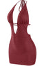 100 Shots Textured Mini Dress Burgundy - Style Delivers