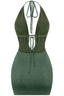 100 Shots Textured Mini Dress Olive - Style Delivers