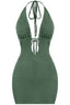 100 Shots Textured Mini Dress Olive - Style Delivers