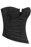 Tiffany Strapless Ruched Top Black - Style Delivers