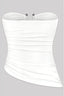 Tiffany Strapless Ruched Top Off White - Style Delivers