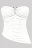 Tiffany Strapless Ruched Top Off White - Style Delivers