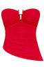 Tiffany Strapless Ruched Top Red - Style Delivers